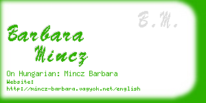 barbara mincz business card